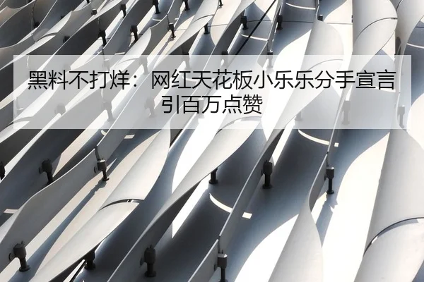 黑料不打烊：网红天花板小乐乐分手宣言引百万点赞